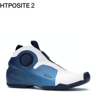 Nike White and Blue Athletic Shoes with Streamlined Design